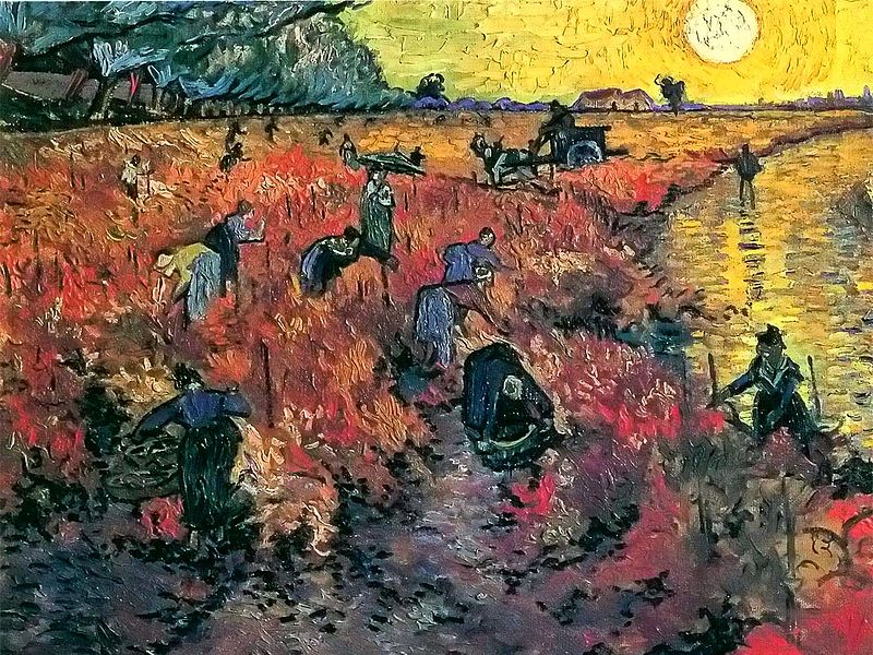 The Red Vineyard---Vincent van Gogh [Public domain], via Wikimedia Commons