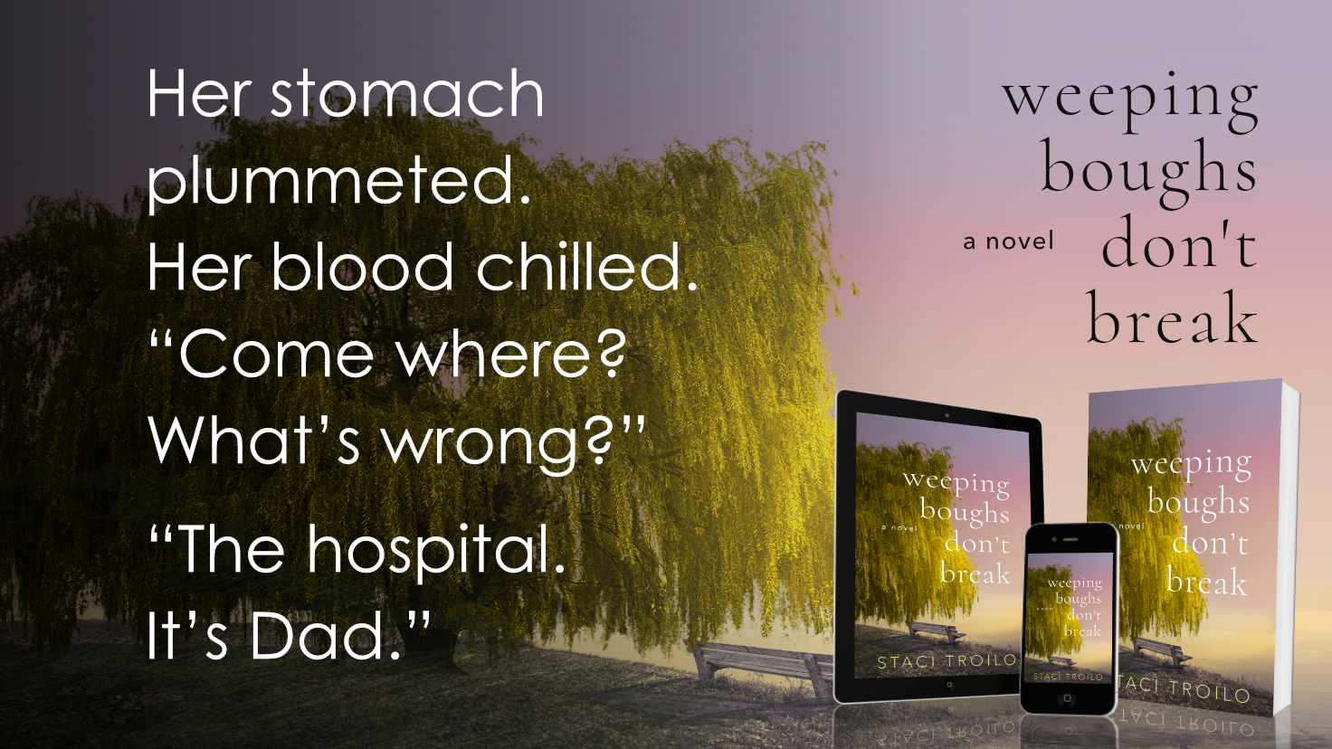 Her stomach plummeted. Her blood chilled. "Come where? What's wrong?" "The hospital. It's Dad."